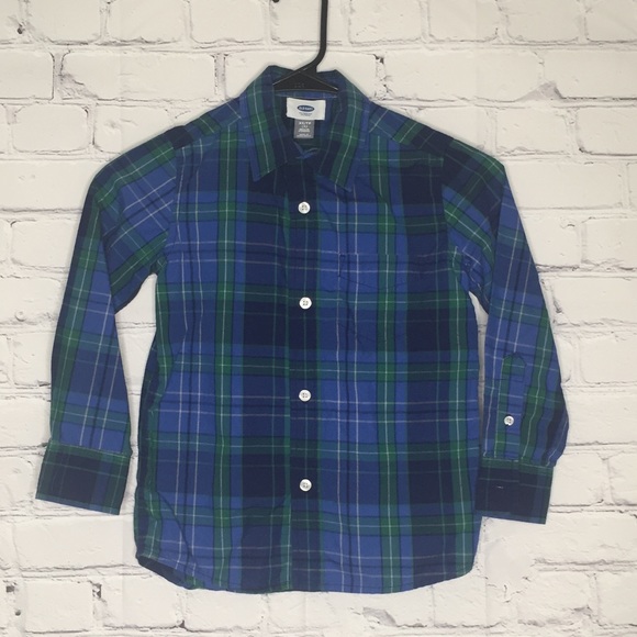 Old Navy Other - Old Navy blue/green plaid long sleeve shirt